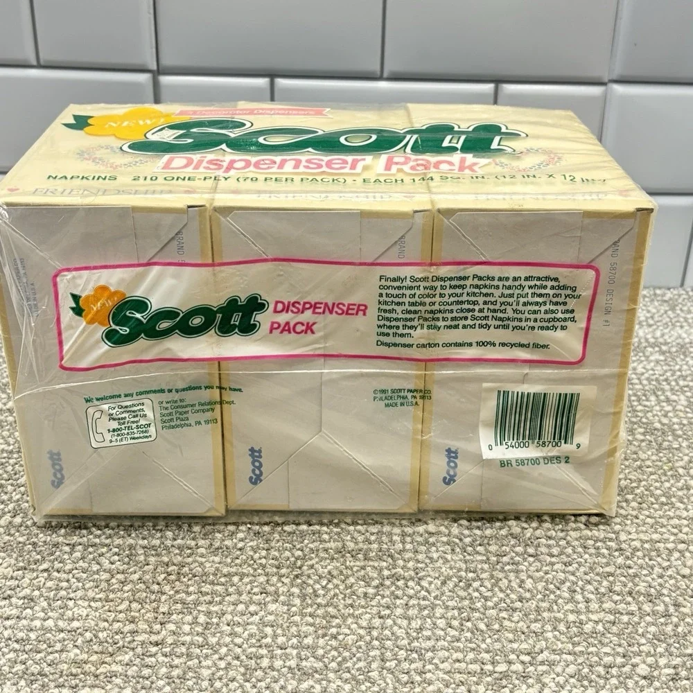 Scott‎ Dispenser Pack VTG Napkins NEW 3 Packs 210 Pieces  Friendship Geese Rare